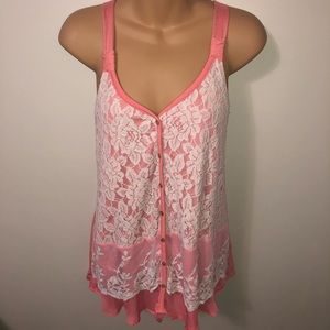 Embroidered Razorback Button Up Tank